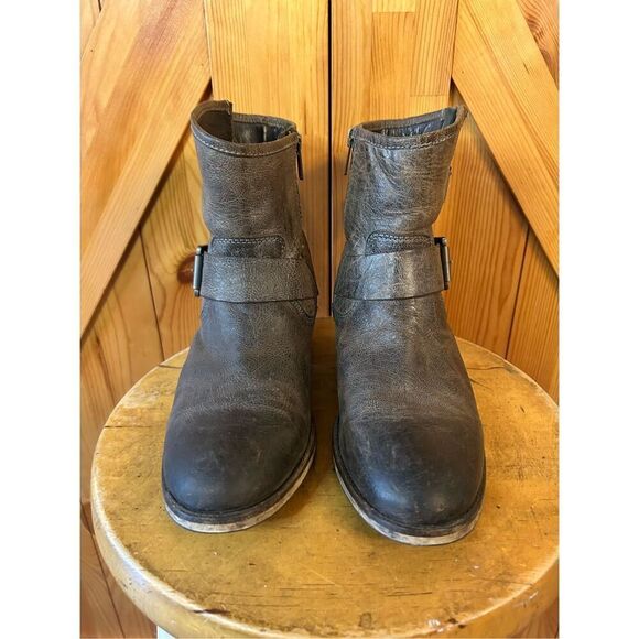 SEYCHELLES Women's "Weekenders" Grey Leather Ankle Boots Size 8 - Picture 2 of 8